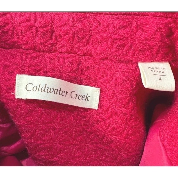 Coldwater Creek Sz 4 Textured Knit Pink Blazer Jacket s Full Zip Up Womens - Picture 3 of 4
